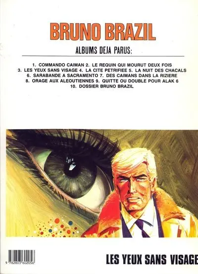 Verso de l'album Bruno Brazil Tome 3 Les yeux sans visage