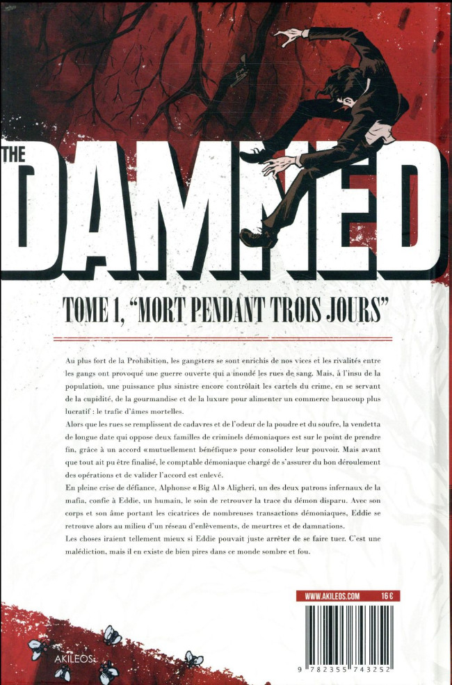 Verso de l'album The Damned Tome 1 Mort pendant trois jours