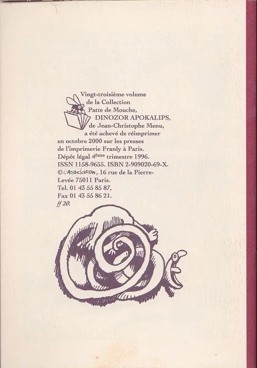 Verso de l'album Dinozor Apokalips