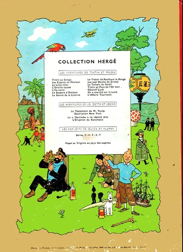 Verso de l'album Les Aventures de Jo, Zette et Jocko Tome 3 Le Rayon du Mystère 1er épisode, Le Manitoba ne répond plus