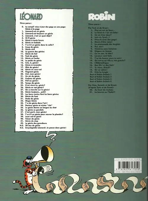 Verso de l'album Léonard Tome 7 Y a-t-il un génie dans la salle ?