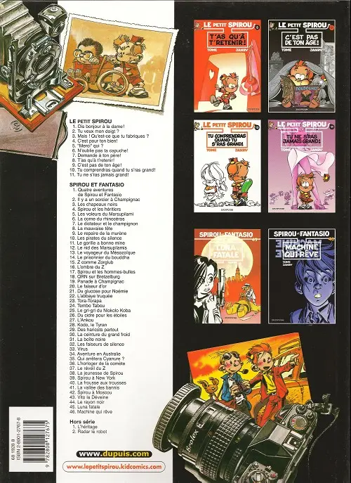 Verso de l'album Le Petit Spirou Tome 8 T'as qu'à t'retenir !