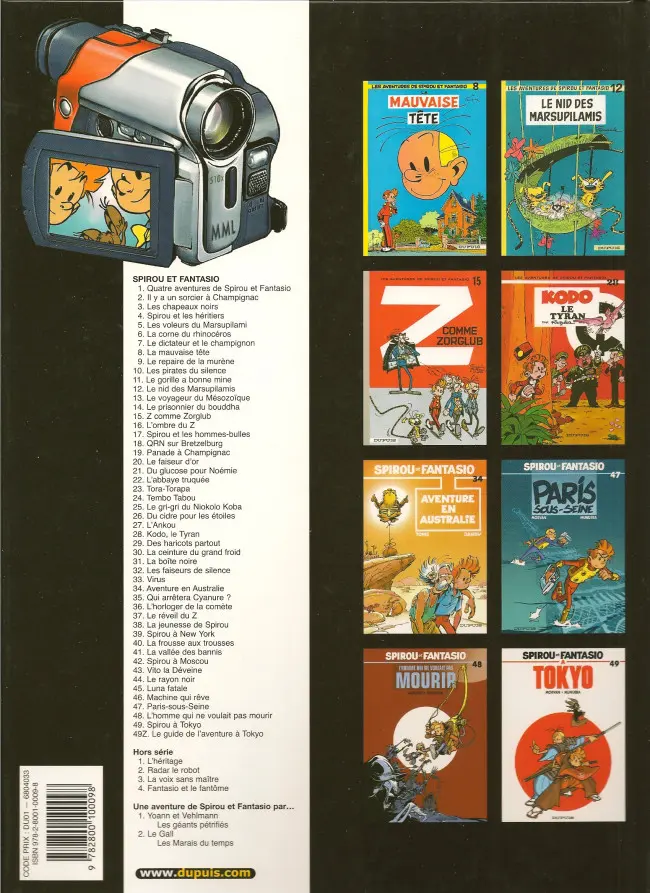 Verso de l'album Spirou et Fantasio Tome 7 Le dictateur et le champignon
