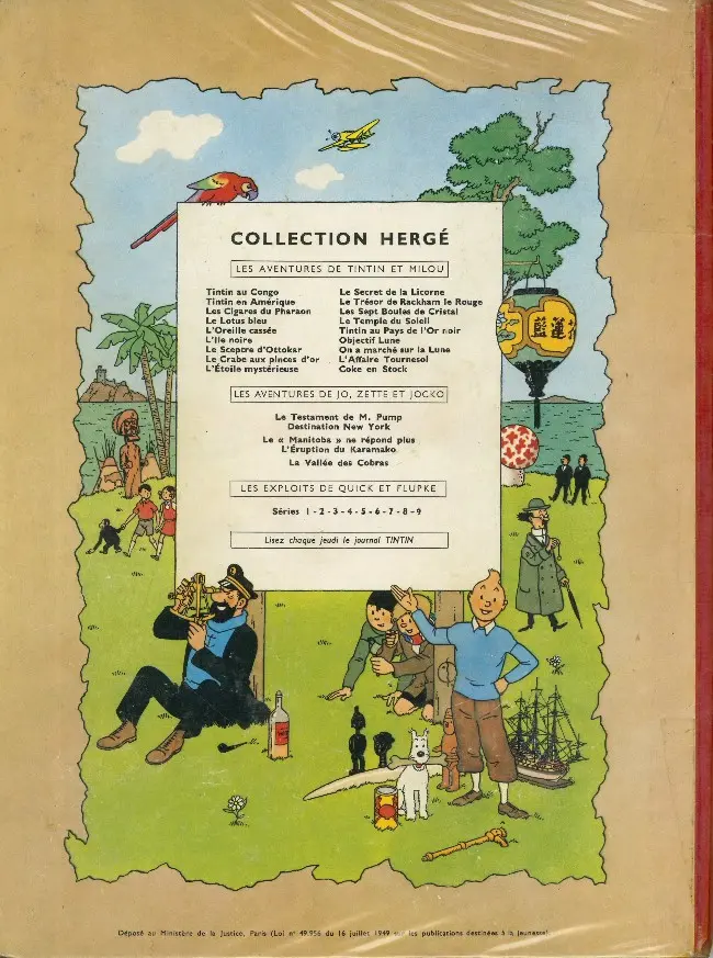 Verso de l'album Tintin Tome 8 Le sceptre d'Ottokar
