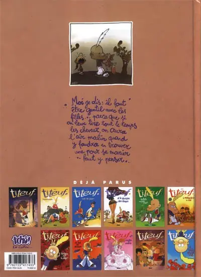 Verso de l'album Titeuf Tome 3 Ça épate les filles...