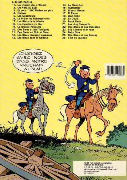 Verso de l'album Les Tuniques Bleues Tome 1 Un chariot dans l'Ouest