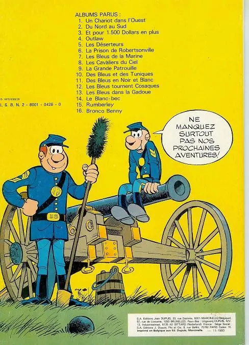 Verso de l'album Les Tuniques Bleues Tome 6 La prison de Robertsonville