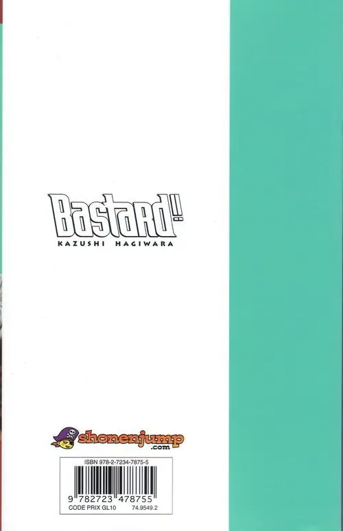 Verso de l'album Bastard !! 26 Le Livre des lois immorales, chapitre final
