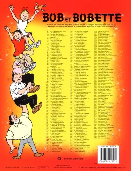 Verso de l'album Bob et Bobette Tome 289 Les clones caducs