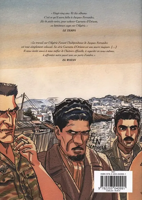 Verso de l'album Carnets d'Orient Second cycle