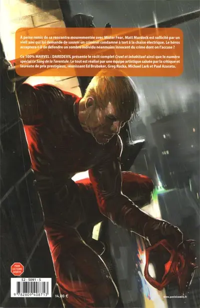 Verso de l'album Daredevil Tome 18 Cruel et inhabituel
