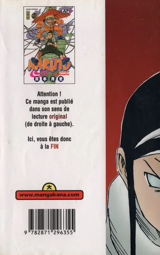 Verso de l'album Naruto 12 L'oiseau s'est envolé...!!