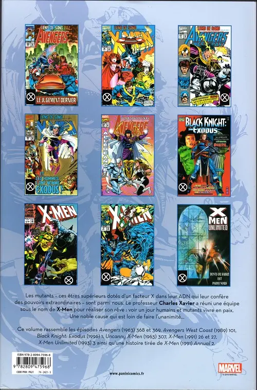 Verso de l'album X-Men L'intégrale Tome 36 1993 (V)