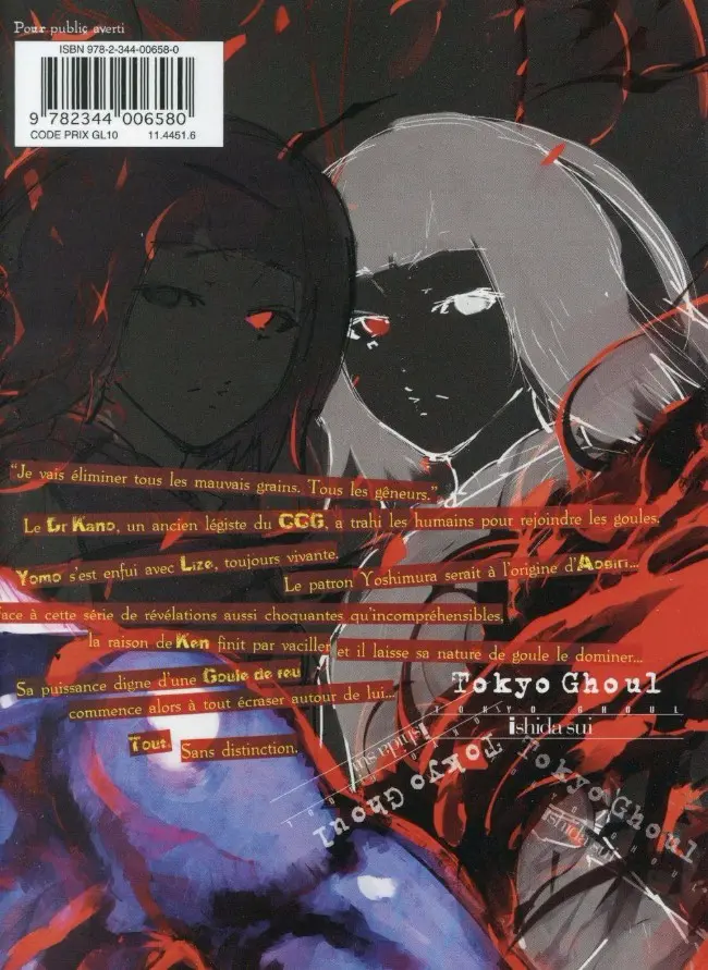Verso de l'album Tokyo Ghoul 11