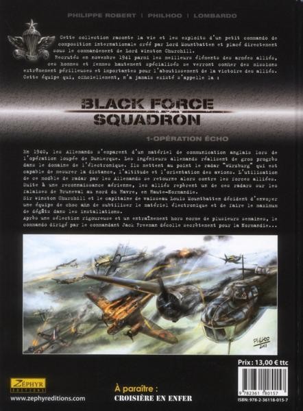 Verso de l'album Black Force squadron Tome 1 Opération Echo
