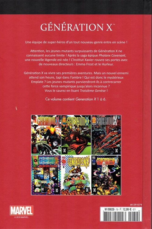 Verso de l'album Le meilleur des Super-Héros Marvel Tome 79 Génération x
