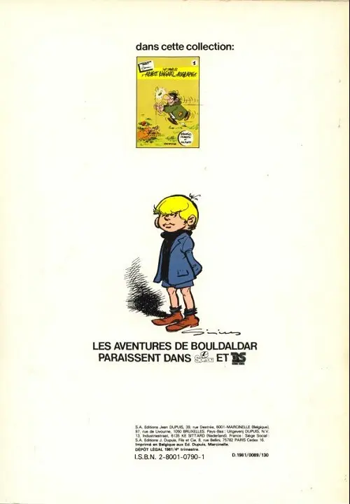 Verso de l'album Bouldaldar et Colégram Tome 3 Armande du lac des brumes