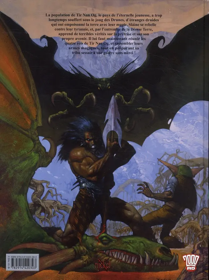 Verso de l'album Sláine Intégrale Tomes 1 à 4 Le dieu cornu