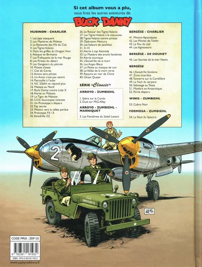 Verso de l'album Buck Danny «Classic» Tome 3 Les fantômes du Soleil Levant