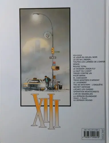 Verso de l'album XIII Tome 11 Trois montres d'argent