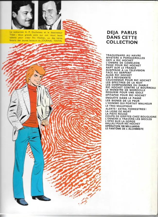 Verso de l'album Ric Hochet Tome 13 Les compagnons du diable