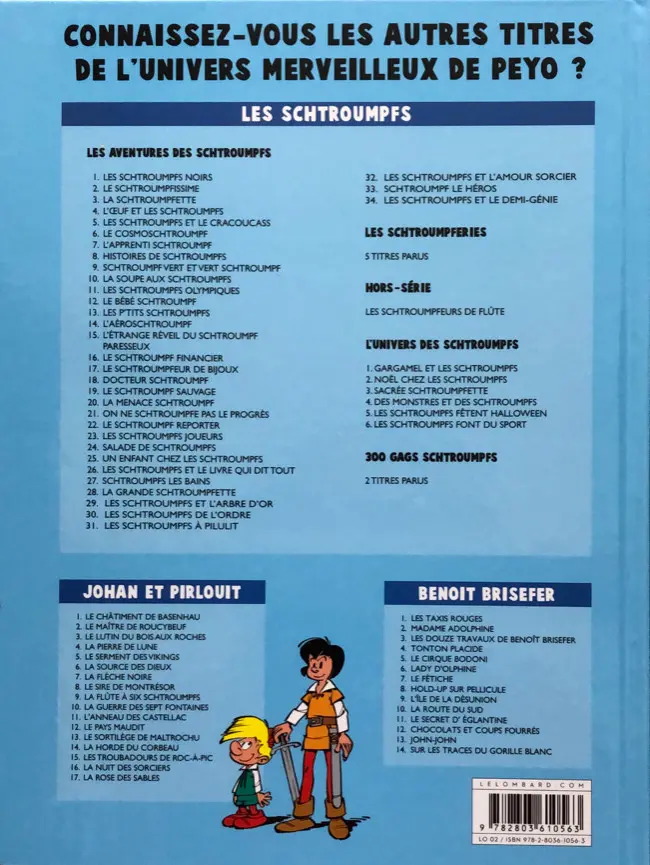 Verso de l'album Johan et Pirlouit Tome 14 La horde du corbeau