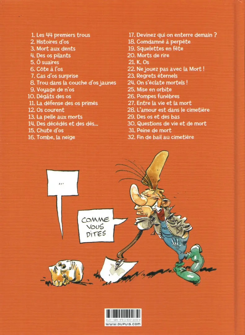 Verso de l'album Pierre Tombal Tome 10 Dégâts des os