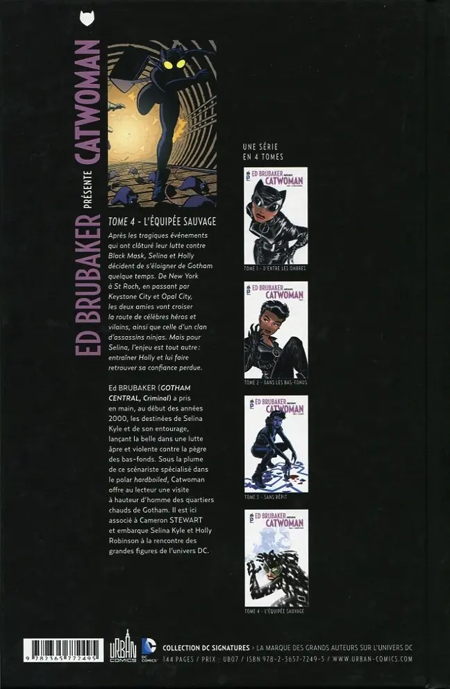 Verso de l'album Catwoman Tome 4 L'équipée sauvage