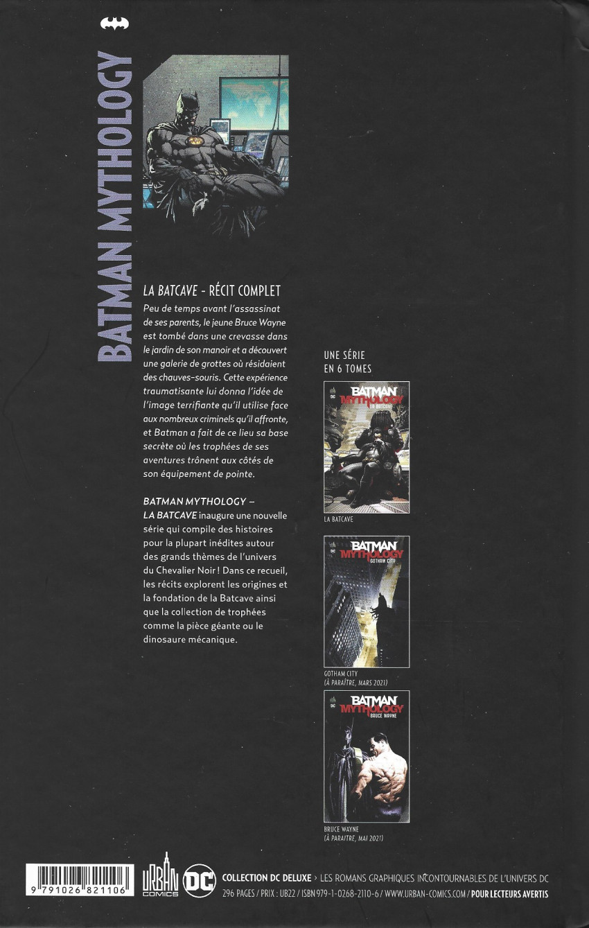 Verso de l'album Batman Mythology 1 La Batcave