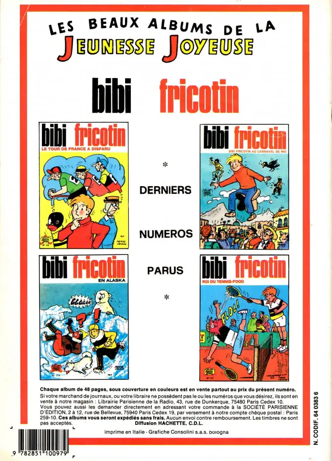 Verso de l'album Les Pieds Nickelés Tome 62 Les Pieds Nickelés à l'O.R.T.F.