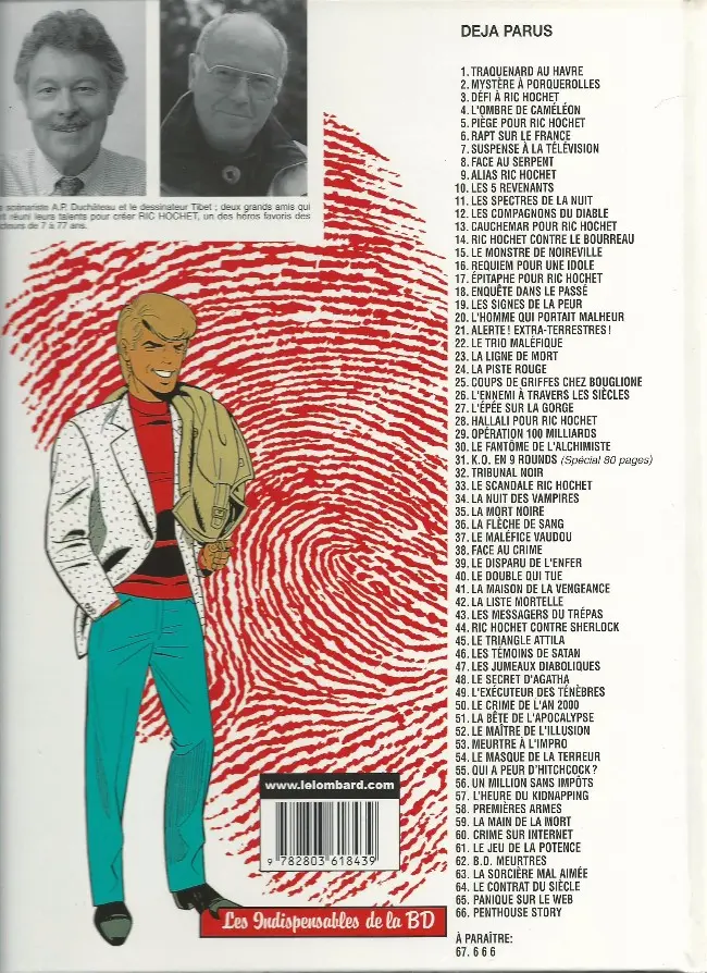 Verso de l'album Ric Hochet Tome 41 La maison de la vengeance