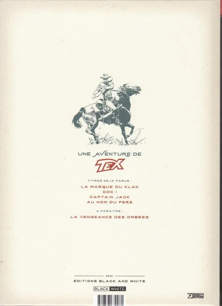 Verso de l'album Tex 4 Au nom du père