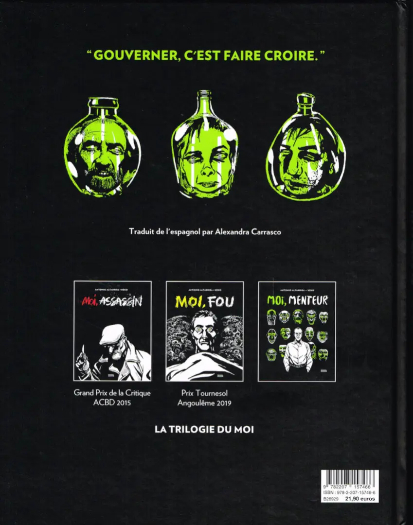 Verso de l'album Moi, menteur