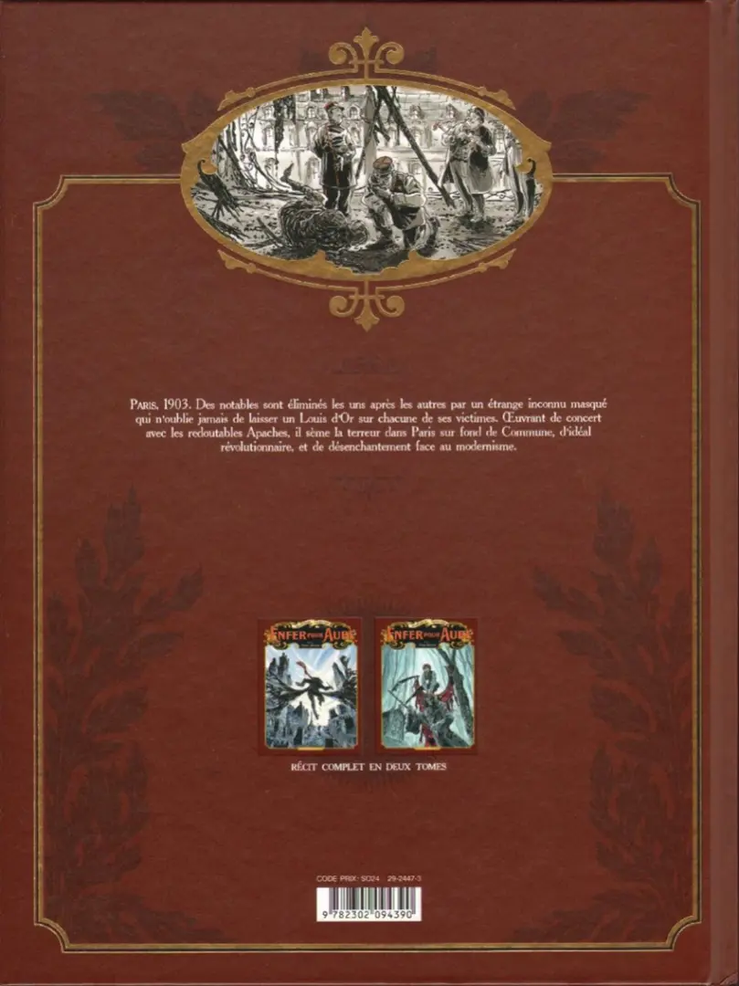 Verso de l'album L'Enfer pour aube Tome 1 Paris Apache