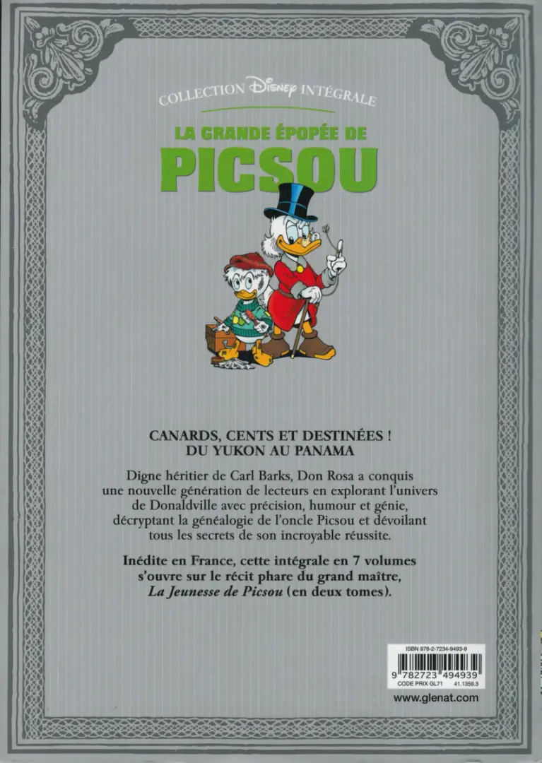 Verso de l'album La Grande Épopée de Picsou Tome II La Jeunesse de Picsou 2/2