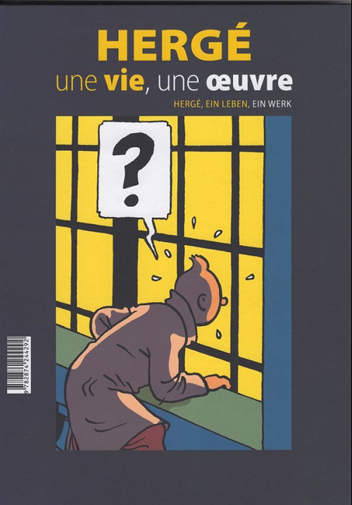 Verso de l'album Hergé, une vie, une œuvre