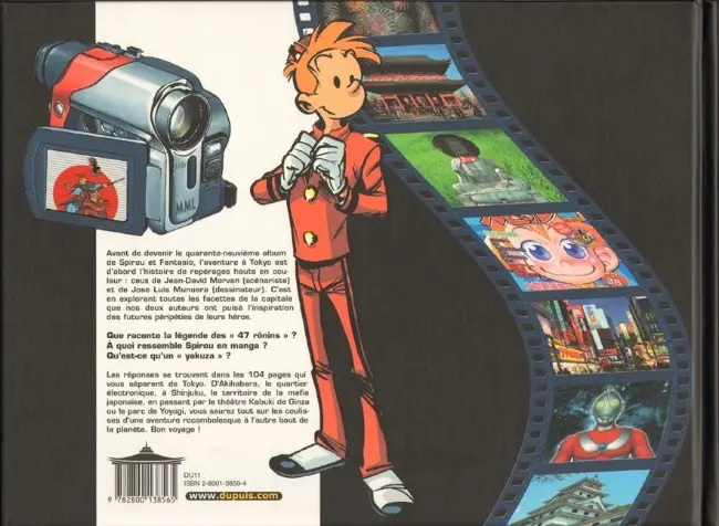 Verso de l'album Spirou et Fantasio Le guide de l'aventure à Tokyo