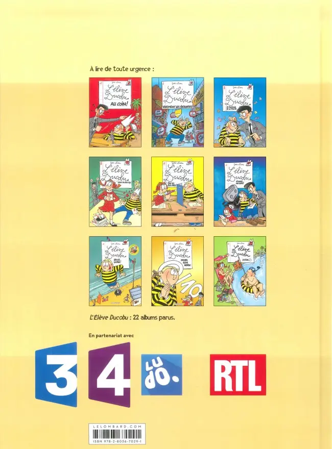 Verso de l'album L'Élève Ducobu Tome 15 Ça sent les vacances !