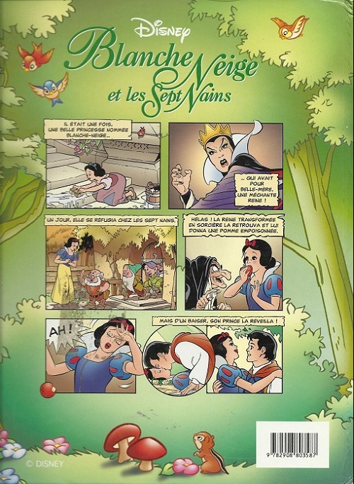 Verso de l'album Les Classiques du dessin animé en bande dessinée Tome 5 Blanche Neige et les Sept Nains