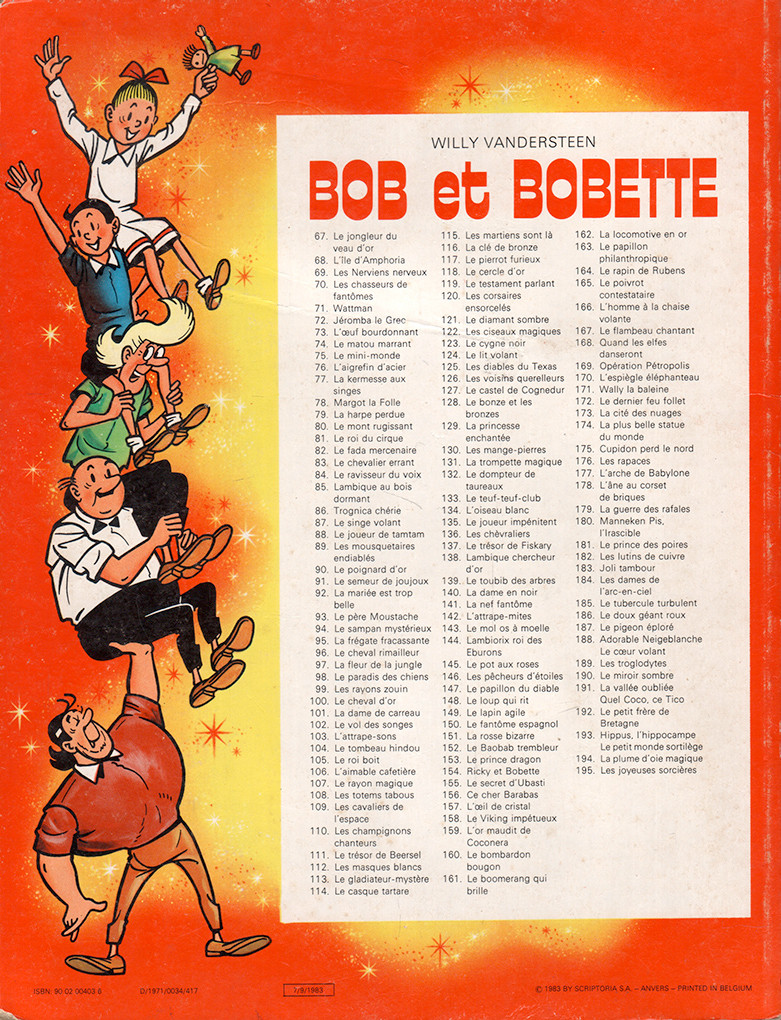 Verso de l'album Bob et Bobette Tome 82 Le fada mercenaire