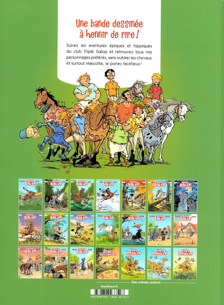 Verso de l'album Triple galop Tome 10