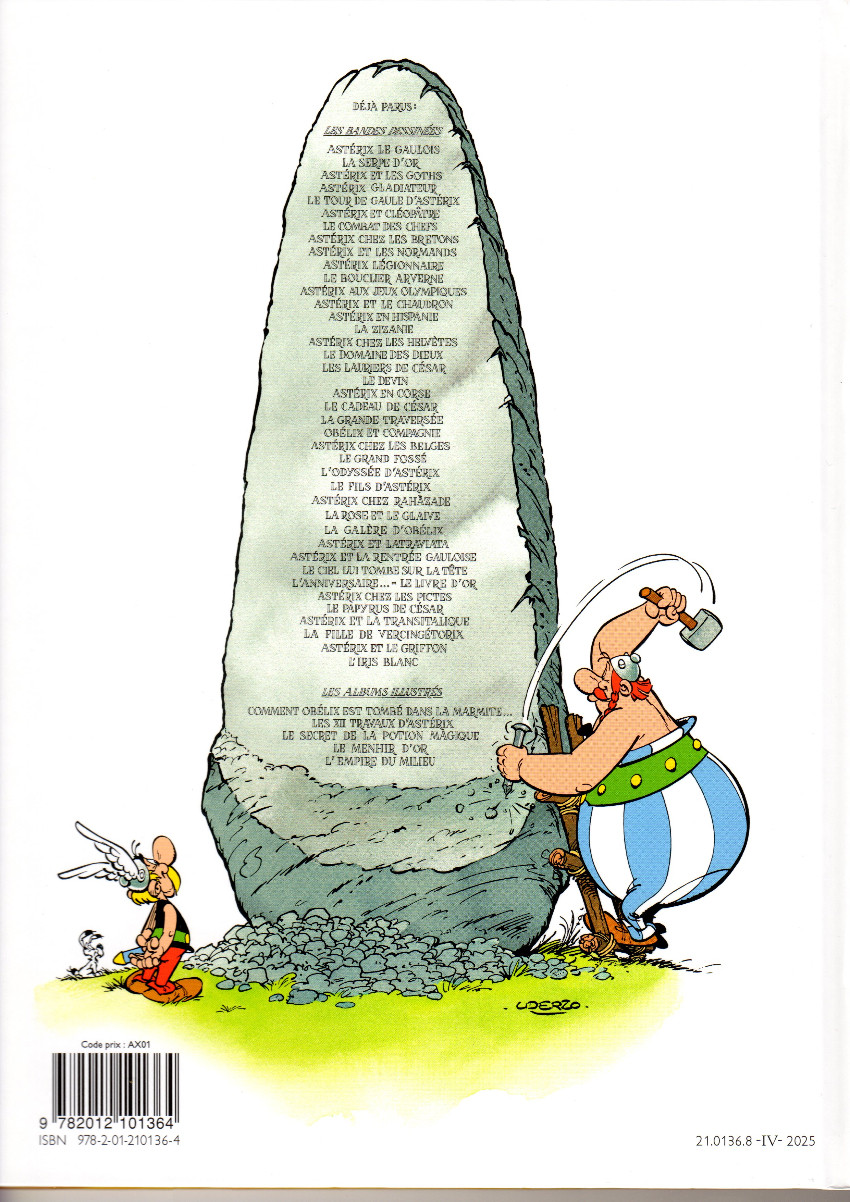 Verso de l'album Astérix Tome 4 Astérix gladiateur
