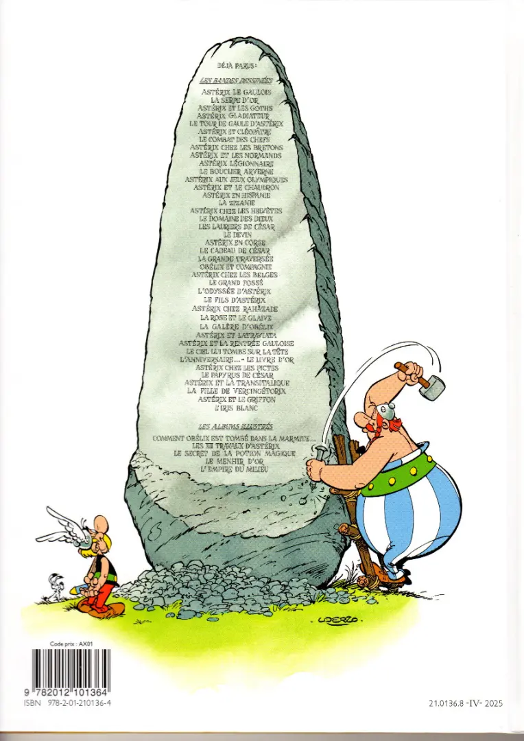 Verso de l'album Astérix Tome 4 Astérix gladiateur
