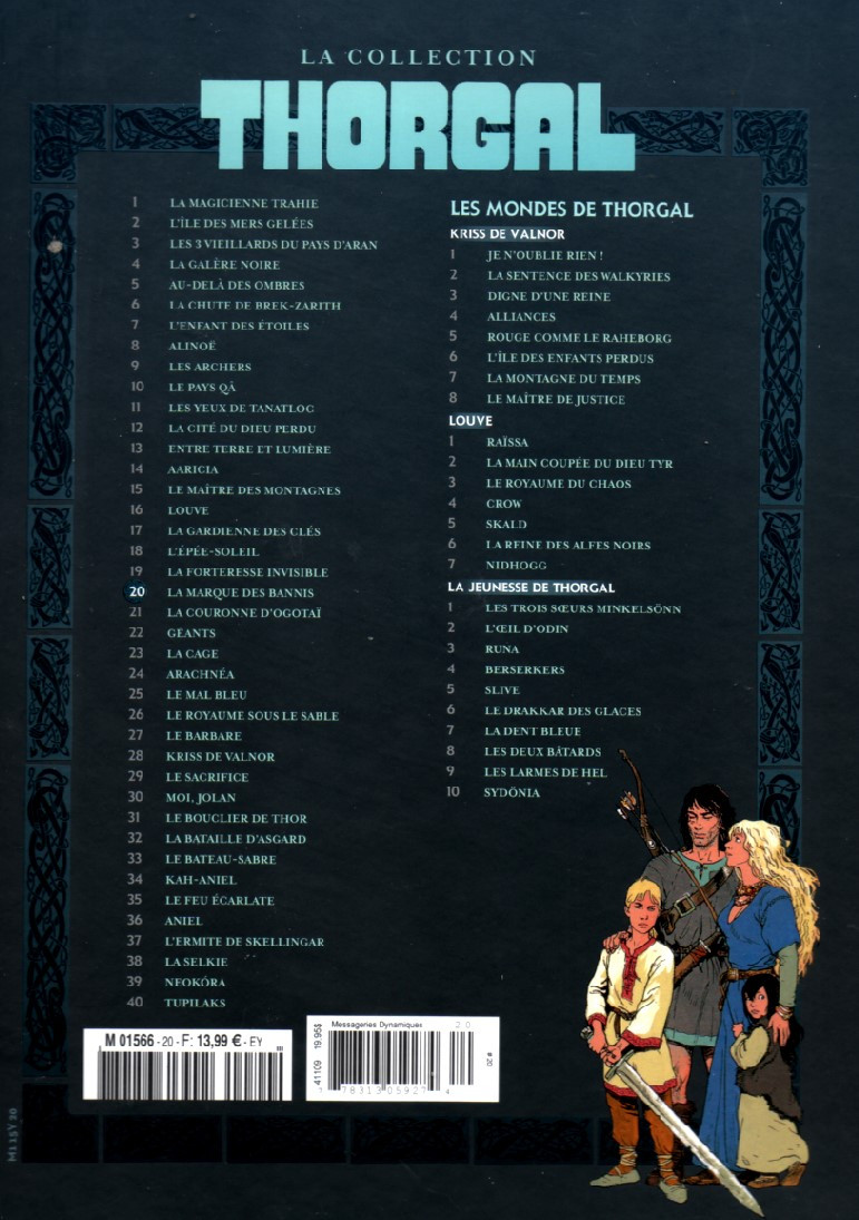 Verso de l'album Thorgal - La collection Tome 20 La marque des bannis