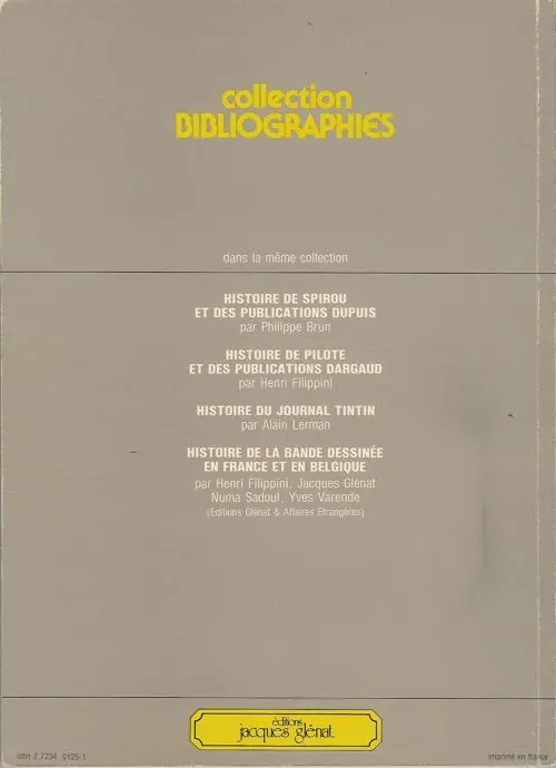 Verso de l'album Histoire du Journal Tintin