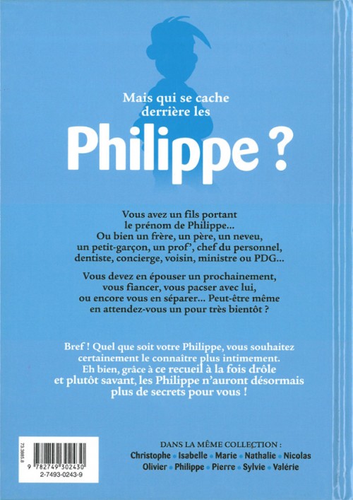 Verso de l'album L'Encyclopédie des prénoms en BD Tome 8 Philippe