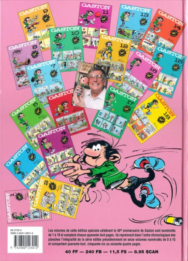 Verso de l'album Gaston Tome 1
