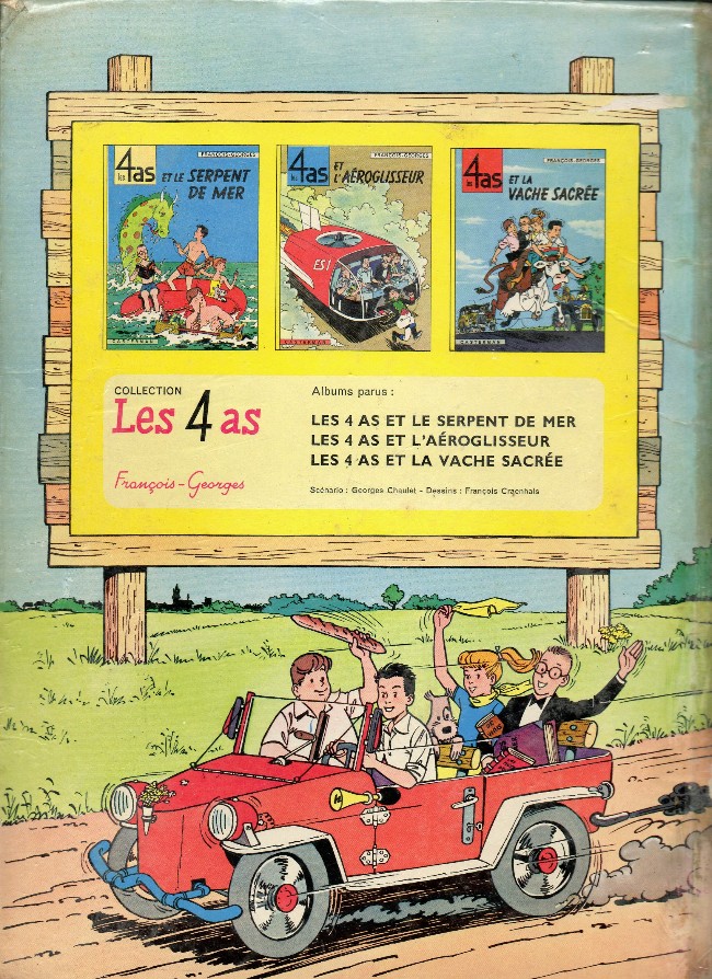 Verso de l'album Les 4 as Tome 3 Les 4 as et la vache sacrée