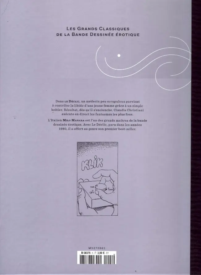 Verso de l'album Les Grands Classiques de la Bande Dessinée Érotique - La Collection Tome 1 Le Déclic - tome 1