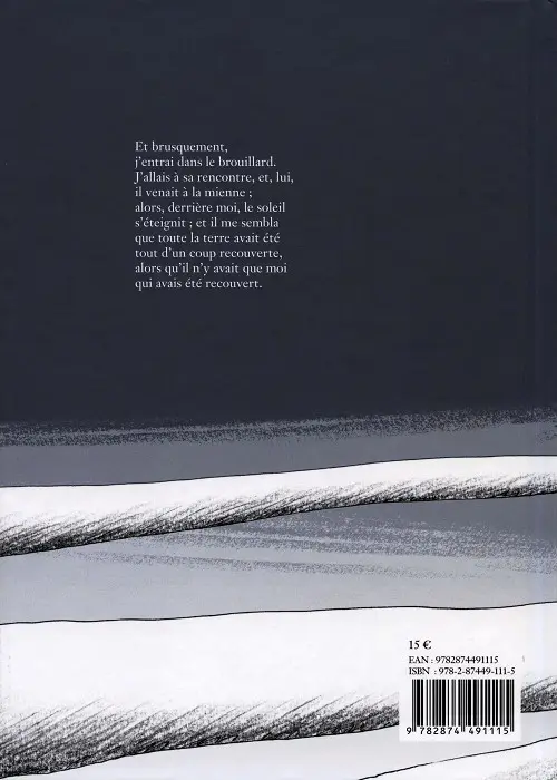 Verso de l'album L'Homme perdu dans le brouillard